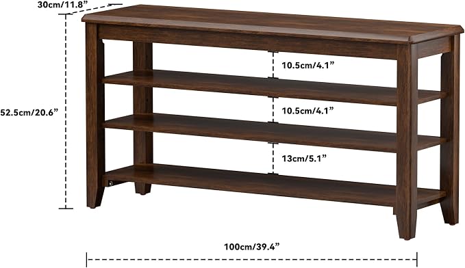 Shoe Bench Storage Rubberwood, Entryway Bench - Image 2