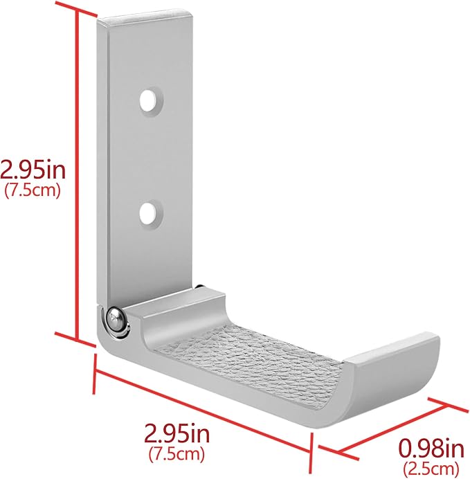 Geekria Foldable Wall Mount Headphones Holder, Headset Wall Hanger, Aluminum - Image 5