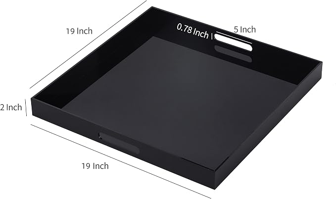 Black King Size Large Acrylic Serving Tray - Image 2