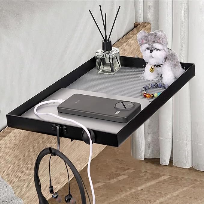 Luckyone Bedside Shelf Metal for Bunk Bed & Top Bunk, Clip On Nightstand by Luckyone