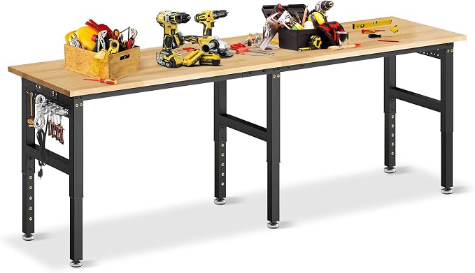 96” Heavy Duty Workbench, 5000 LBS Capacity Adjustable Work Bench by Unknown