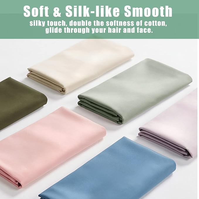 TELUS Green Pillow Cases King Size 2 Pack, Bamboo Rayon Cooling Pillowcases - Image 8
