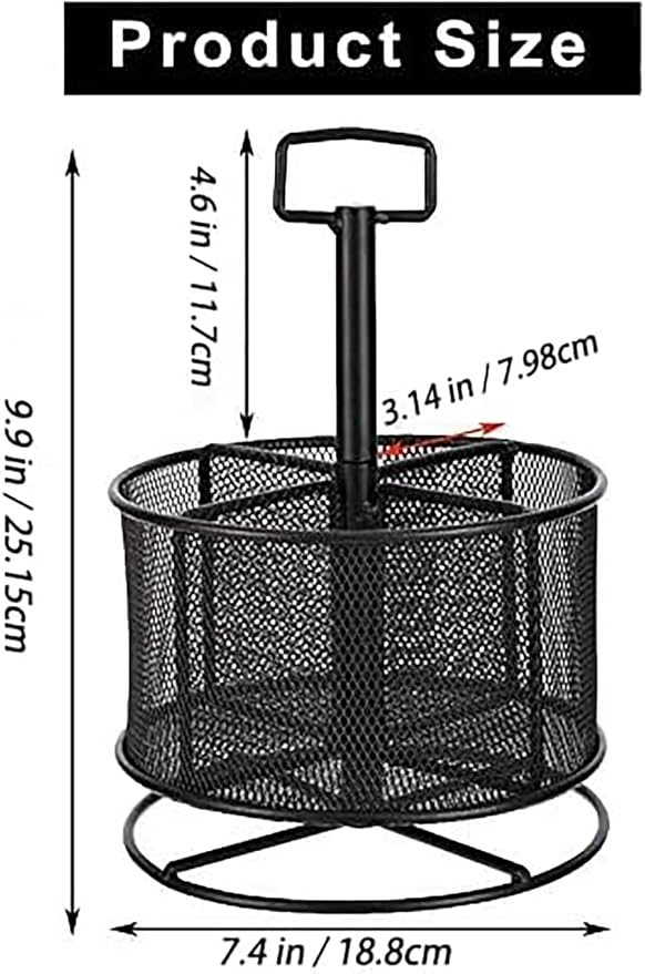 Marbrasse Mesh Desk Organizer, 360-Degree Rotating Multi-Functional Pen Holder - Image 2