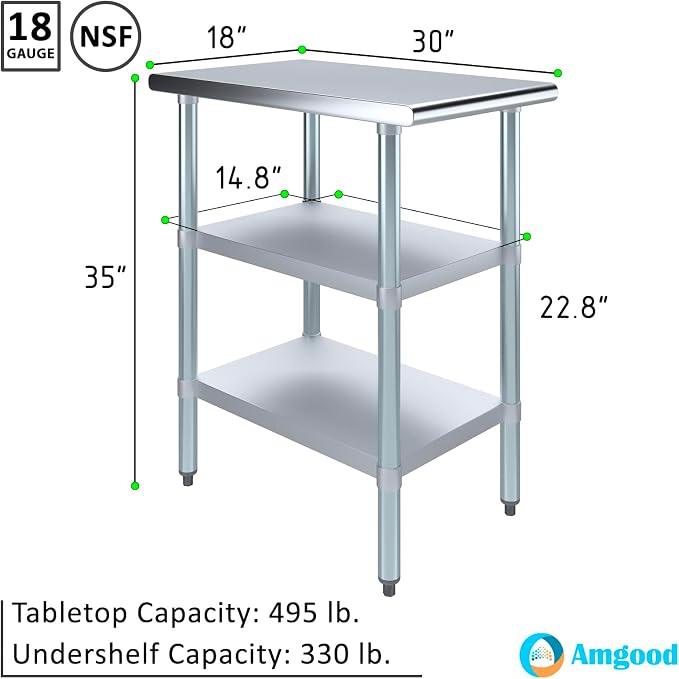 AmGood Stainless Steel Work Table - Image 3
