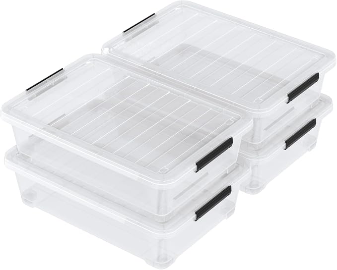 40 Quart Plastic Underbed Storage Boxes, Large Clear Storage Bin - Image 7
