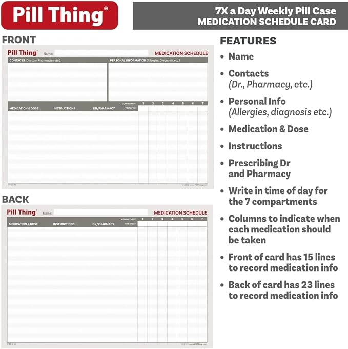 7 Times a Day Weekly Pill Box Organizer Case, Secure 7X Pillbox - Image 5