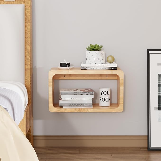 Bamboo Floating Nightstand by Dexgva