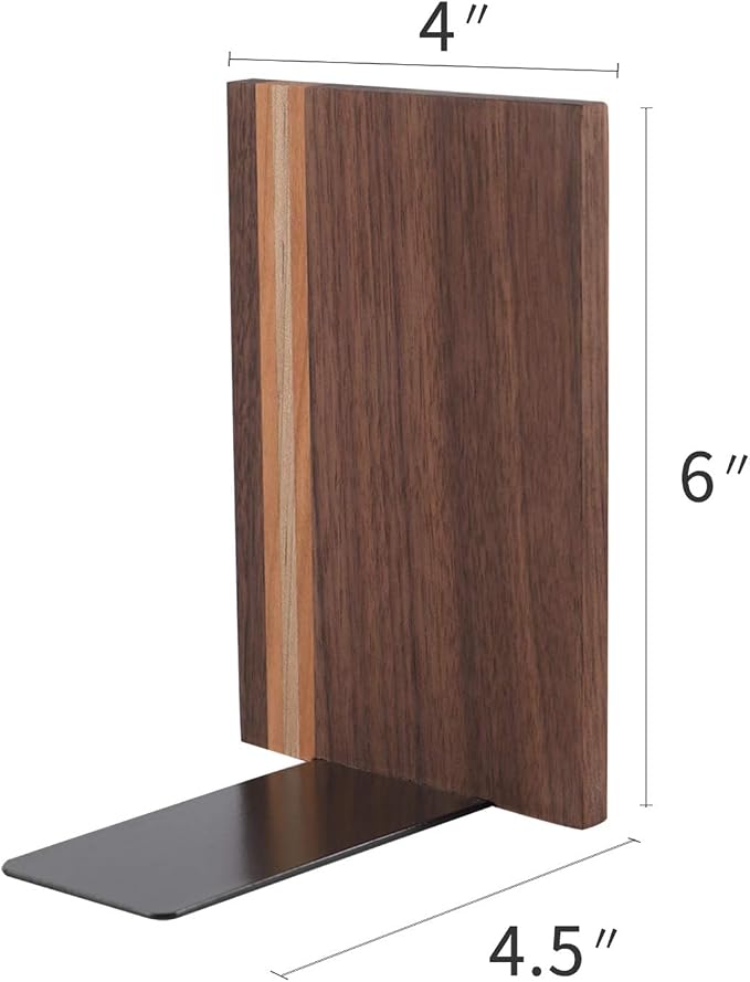 Muso Wood Artist Bookends, Decorative Bookshelf Book Ends Heavy Duty Bookends - Image 3