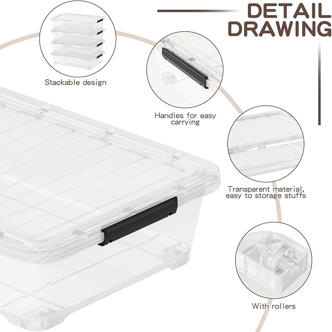 25 Quart Under the Bed Low Profile Storage Boxes - Image 3