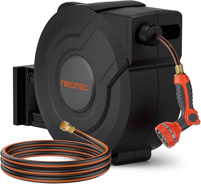 NEOTEC Retractable Garden Hose Reel 1/2 inch x 150ft by NEOTEC