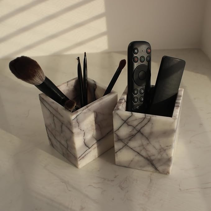 Natural Lilac Marble Toothbrush Holders - Image 2