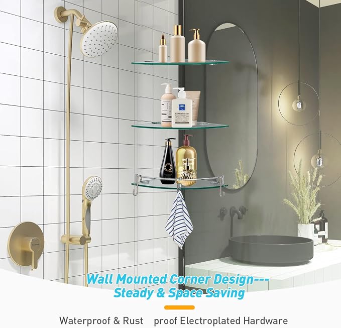 HouseMila Glass Shower Shelves - Image 7