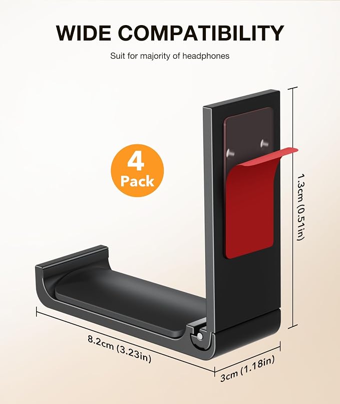 Headphone Stand Hanger Foldable Wall Hooks, Save Space Durable Aluminum Headset - Image 7