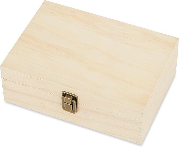 makerflo Medium Natural Pine Wood Memory Box - Image 7