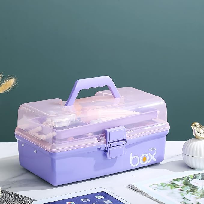 2PCS 12'' Three-Layer Clear Plastic Storage Box/Tool Box - Image 5