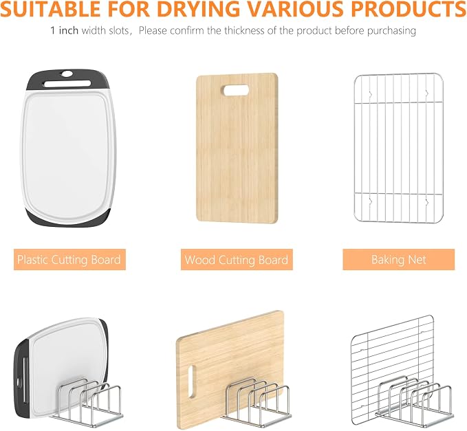 Cutting Board Organizer Stand Holder, 304 Stainless Steel Chopping Board Holder - Image 4