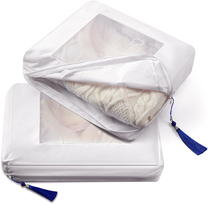 2 Pcs Cashmere Protection Pouch Wool Cotton Sweater Storage Bag Breathable by GliCraft
