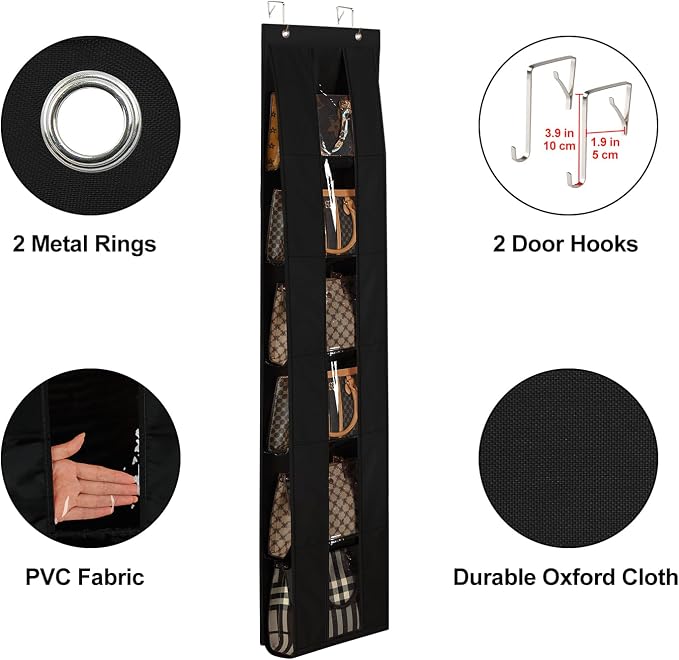 Lirex Over the Door Organizer, 2 Pack Handbag Storage - Image 4