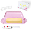 Butter Dish with Lid and Knife, Durable Countertop & Fridge Butter Keeper by Unknown