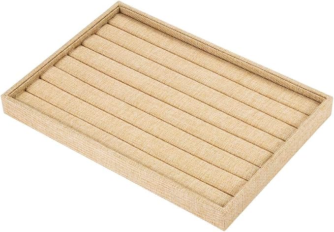 Valyria Sackcloth Stackable 7 Slots Ring Earring Tray Showcase Display Organizer by Valyria