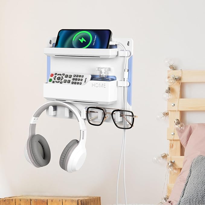 Bedside Wall Mount Shelf, Adhesive Organizer by YONGAIJIA