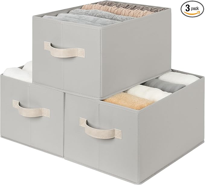StorageWorks Storage Baskets for Shelves, Foldable Fabric Closet Storage Bins by StorageWorks