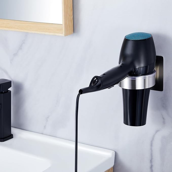 Blow Dryer Holder Wall Mounted, Hair Dryer Holder Stand Adhesive, Bathroom Hair - Image 3