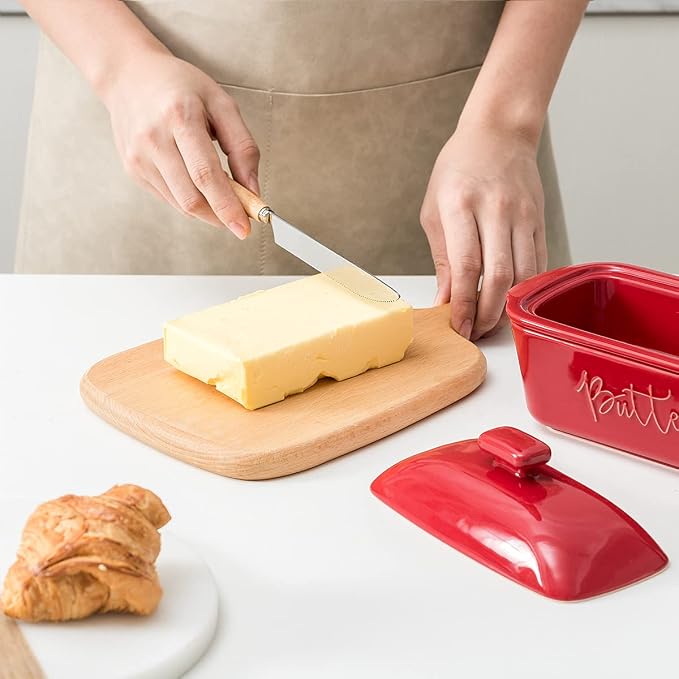 FE Butter Dish, 10 oz Ceramic Butter Keeper - Image 5