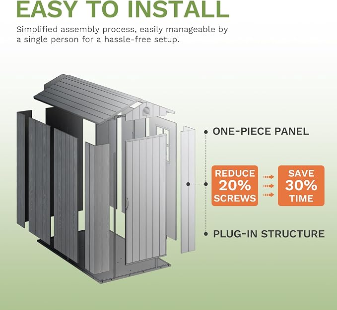 Patiowell 4' x 6' Outdoor Storage Shed - Image 8
