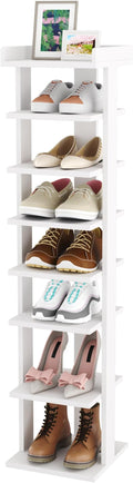 HOMEFORT 7-Tier Wood Shoe Rack, Entryway Shoe Tower, Vertical Shoe Organizer by HOMEFORT