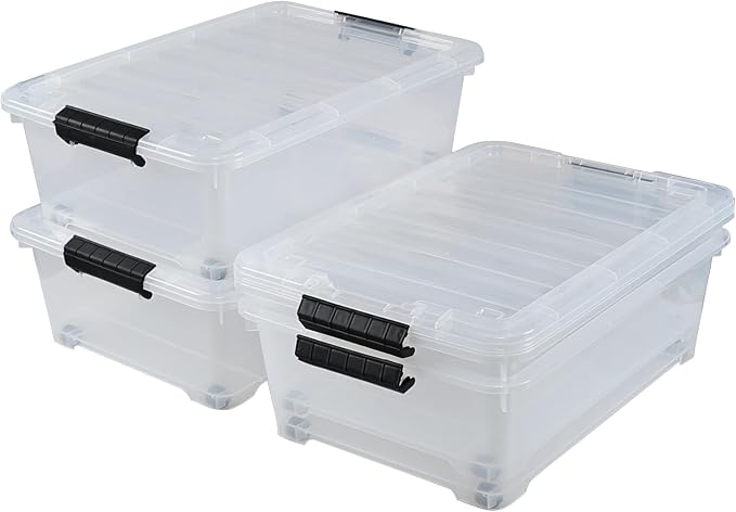 Saedy 20 L Clear Under Bed Storage Bins - Image 7