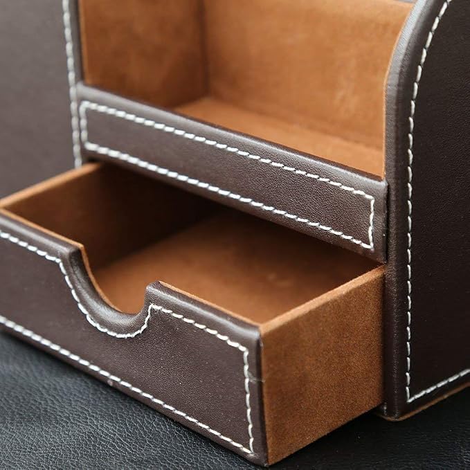 KINGFOM Desk Organizer Office Supplies Caddy Pu Leather Multi-function Storage - Image 9