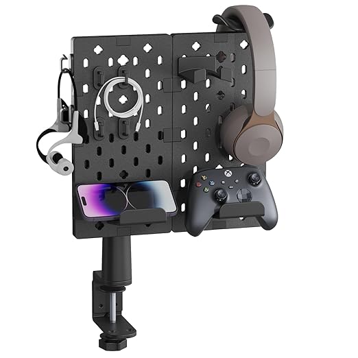 PEGZONE Headphone and Controller Holder, Rotating Gaming Accessories Organizer by Pegzone