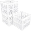 3-Pack Collapsible Plastic Storage Crates, Foldable Crates by Eslite