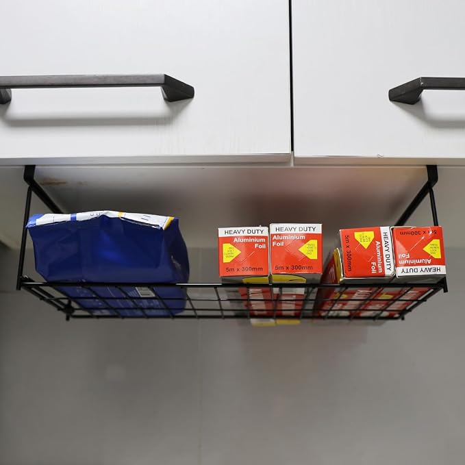 Foil and Plastic Wrap Organizer Kitchen Under Cabinet Desk Pantry Hanging - Image 3