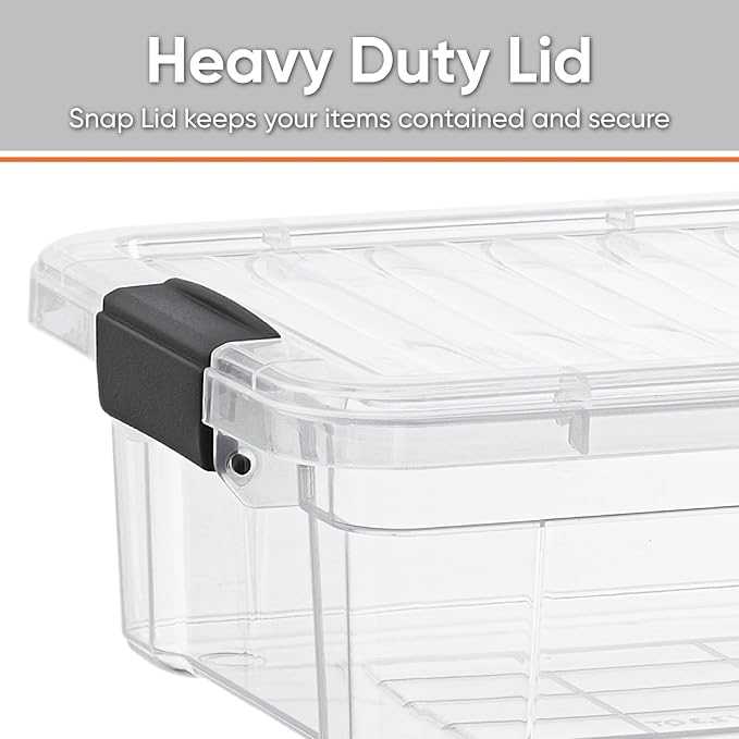 Superio Storage Bins with Lids- 6 Pack, 7.4 Qt Clear Boxes - Image 3