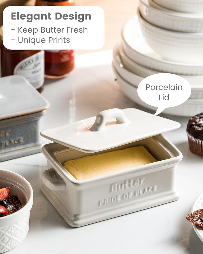 Butter Dish with Lid, Ceramic Butter Dish - Image 5
