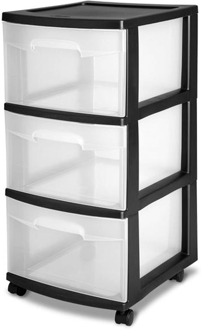Sterilite 6 Pack Plastic Storage Organizer, 3 Drawer Rolling Bin Cart, Closet - Image 9