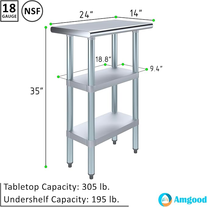AmGood Stainless Steel Work Table - Image 3