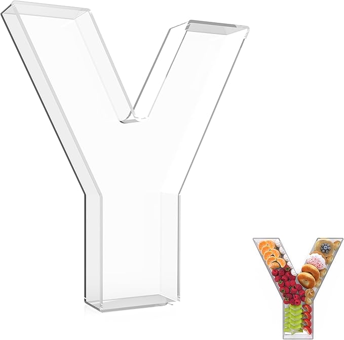 13.8" Extra Large Acrylic Letter Charcuterie Board Box, Reusable Fillable by RUFHVTY