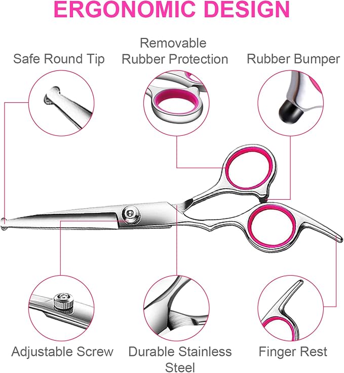 6 in1 Professional Dog Grooming Scissors Kit, Dog Shears - Image 6