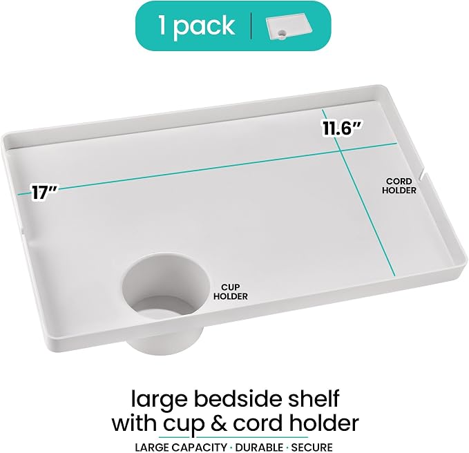 Modern Innovations Large White Bedside Shelf - Image 2