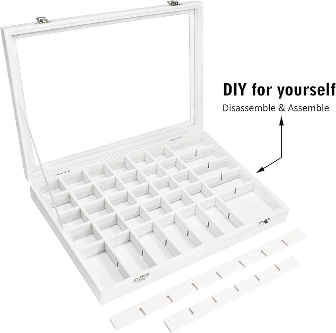 Velvet Jewelry Tray 48 Grid Jewelry Display Tray Organizer Box - Image 6