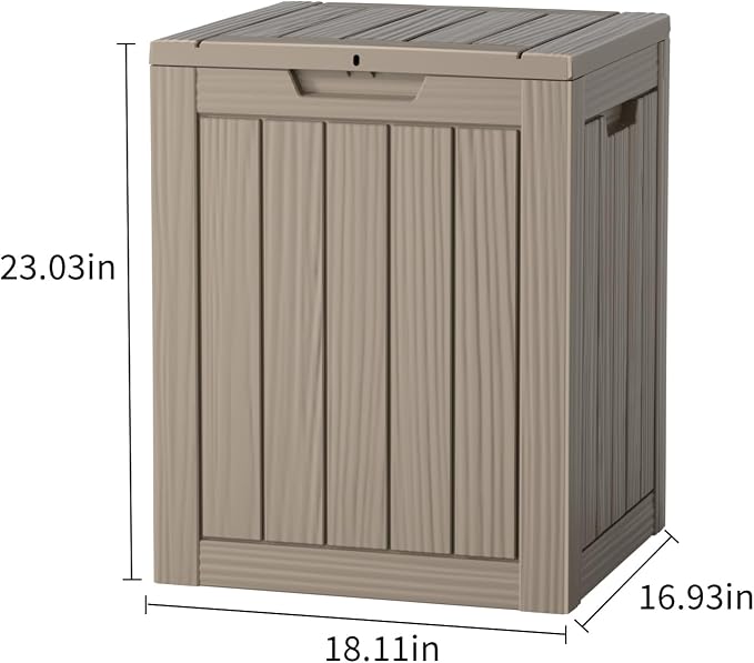 28 Gallon Waterproof Resin Deck Box, Lockable Outdoor Storage Box - Image 6
