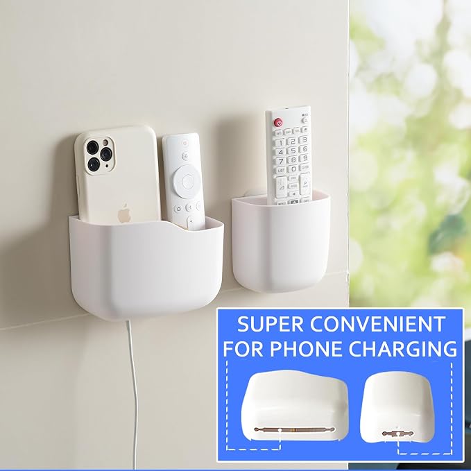 SUNFICON Remote Holder Wall Mount TV FAN Remote Control Holder Bedside Caddy - Image 7