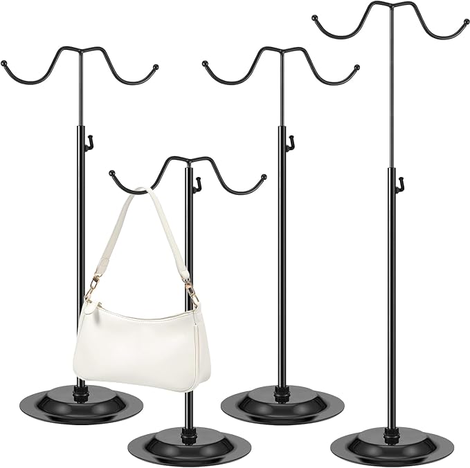 4 Pcs Purse Display Stand Adjustable Height Handbag Display Stand Metal Handbag by LOSYHU