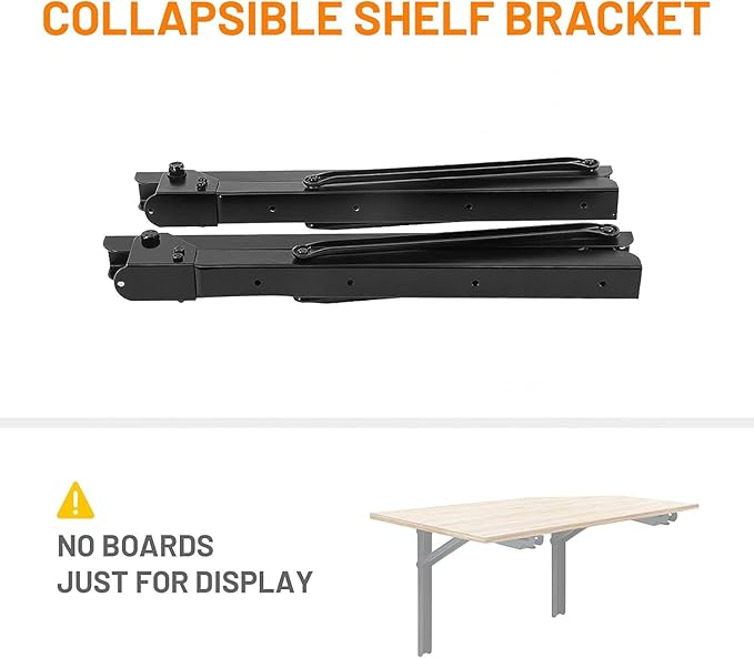 Wallmaster 24inch Folding Shelf Brackets Garage Heavy Duty Steel Max Load 500lb - Image 2