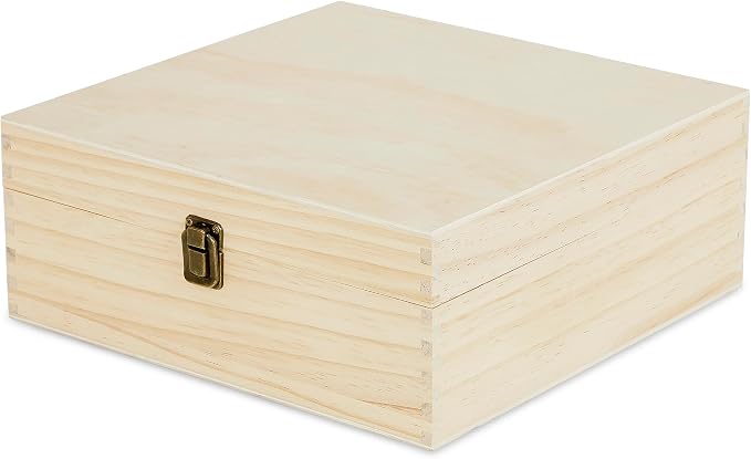 makerflo Large Natural Pine Wood Memory Box - Image 5