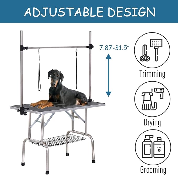 46" Dog Grooming Table Foldable Pet Grooming Tables - Image 3