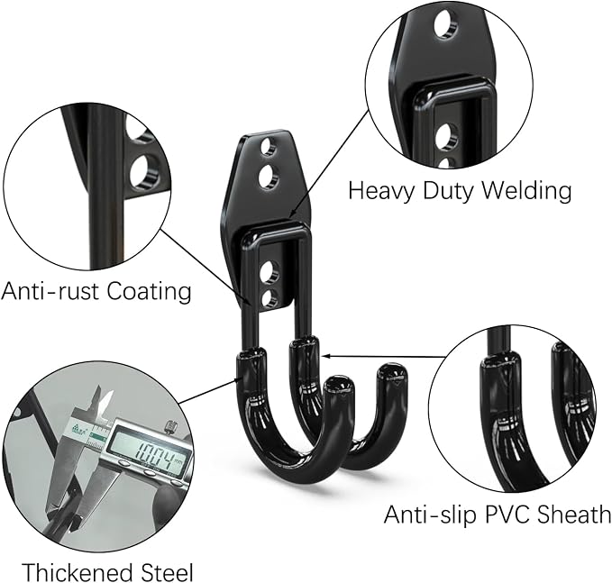 3-H Garage Wall Hooks 10 Pack, Garage Hooks Heavy Duty - Image 3